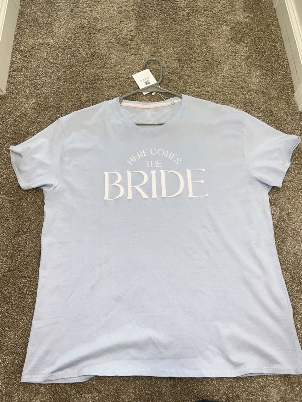MISStoMRS "Here Comes the Bride" Crewneck T-Shirt, Size Large, NWT